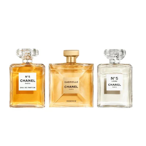 Combo 3 Miniaturas - Chanel N°5 + Chanel Gabrielle + Chanel N°5 L'EAU