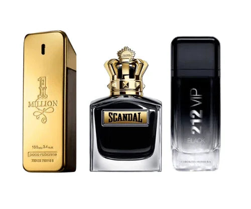 Combo 3 Miniaturas - One Million + Scandal Pour Homme + 212 Vip Black Carolina Herrera